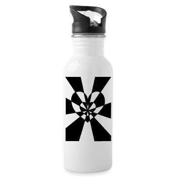 Heart's ray - Water bottle with straw - white - Right