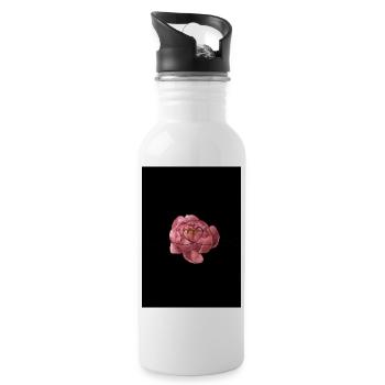 Flower Power Love - Trinkflasche mit integriertem Trinkhalm - Weiß - Rechts