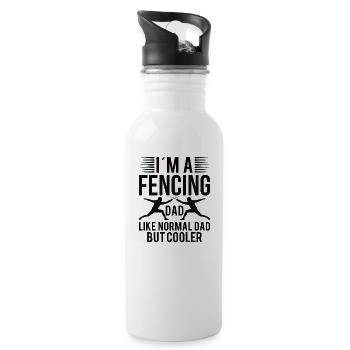 Fencing Father Fence Fence Son Daughter - Water bottle with straw - white - Right