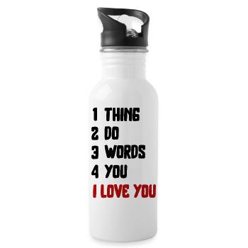 quotes liebe Spruch Valentinstag love Schrift - Trinkflasche mit integriertem Trinkhalm - Weiß - Rechts