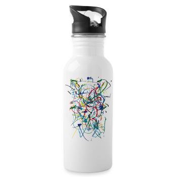 Abstract - Water bottle with straw - white - Right