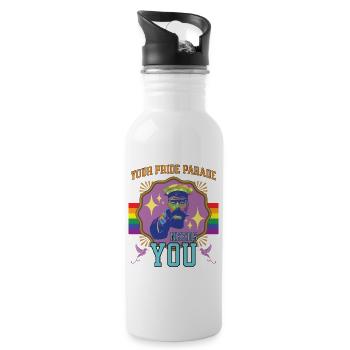Your Pride parade needs you - Water bottle with straw - white - Right