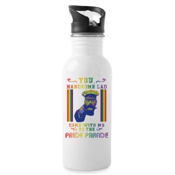 Come with me to the Pride parade - Water bottle with straw - white - Right