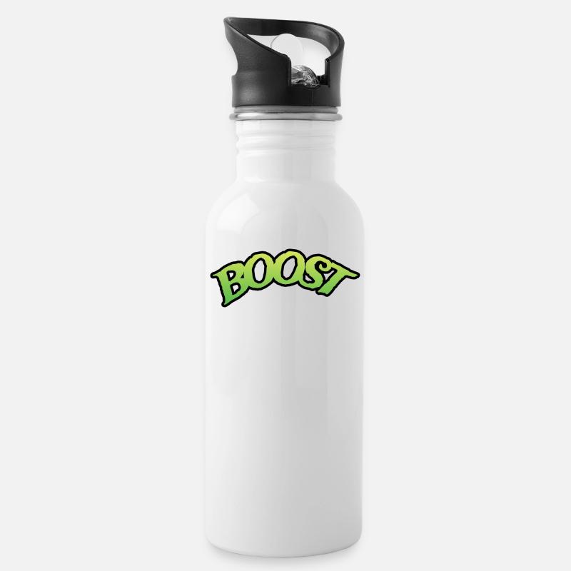 BOOST - Trinkflasche mit integriertem Trinkhalm - Weiß