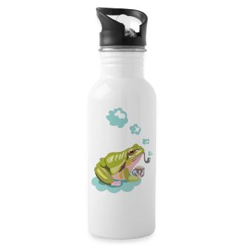 Pfeifenfrosch - Trinkflasche mit integriertem Trinkhalm - Weiß - Rechts