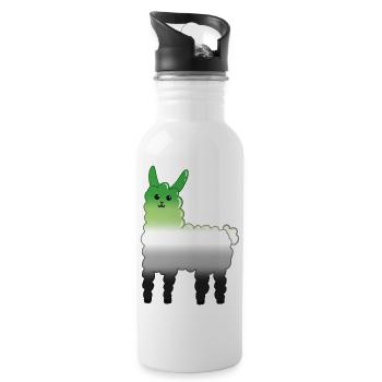 Lama Aro - Trinkflasche mit integriertem Trinkhalm - Weiß - Rechts
