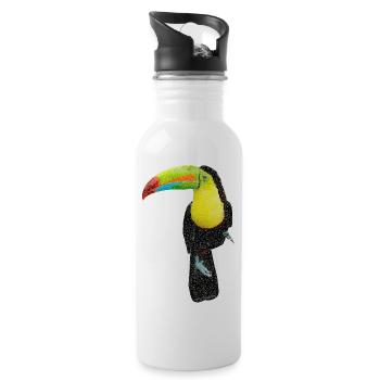 Bird ~ the Toucan - Water bottle with straw - white - Right