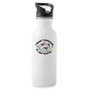 Autism Awareness Autism Disease Autistic Gift - Trinkflasche mit integriertem Trinkhalm - Weiß - Rechts