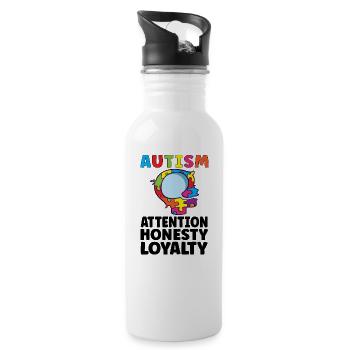 Autism Awareness Autism Disease Autistic Gift - Trinkflasche mit integriertem Trinkhalm - Weiß - Rechts