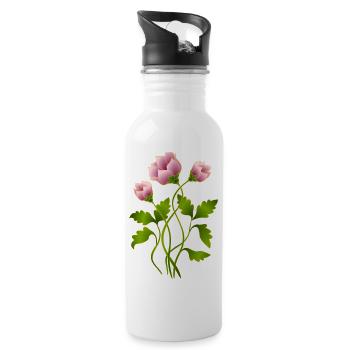 Fleur - Gourde avec paille intégrée - blanc - Droite