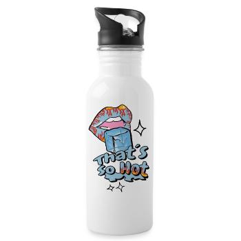 Hot mouth with ice - Water bottle with straw - white - Right