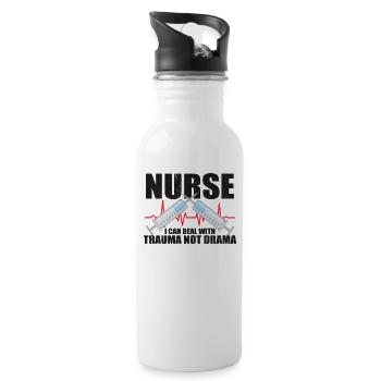 Nurse Nursing Clinic Paramedic - Water bottle with straw - white - Right