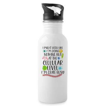 Microbiologist Microbiology Lab Staph Biology - Water bottle with straw - white - Right