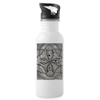 Graffiti Art - Trinkflasche mit integriertem Trinkhalm - Weiß - Rechts