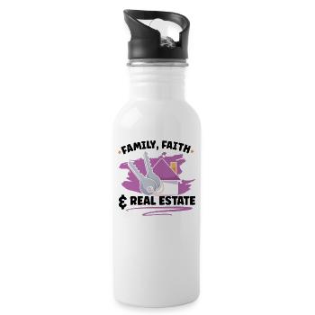 Real Estate Agent Realtor Home Closing Investor - Water bottle with straw - white - Right