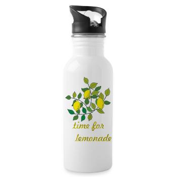 time for lemonade zitronen - Trinkflasche mit integriertem Trinkhalm - Weiß - Rechts