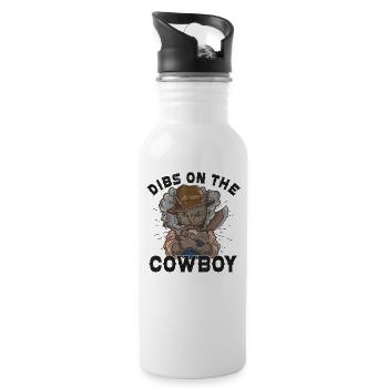 Cowboy Barn Bull Rider Rodeo Country Western - Gourde avec paille intégrée - blanc - Droite