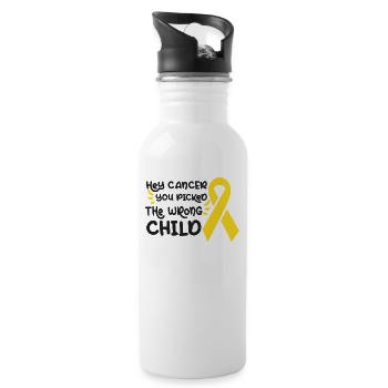 Childhood Cancer Awareness Month Mom Mother Gift - Water bottle with straw - white - Right