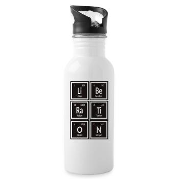 Befreiung - Periodensystem der Elemente - Trinkflasche mit integriertem Trinkhalm - Weiß - Rechts