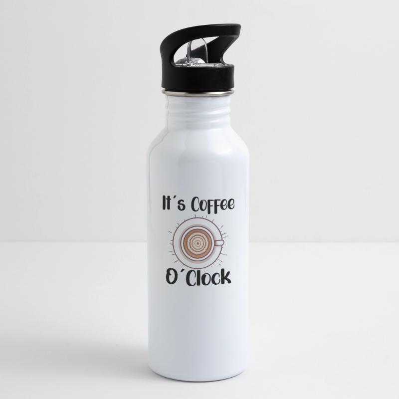 Coffee Lover Caffeine Molecule Java Latte Espresso Water bottle with straw