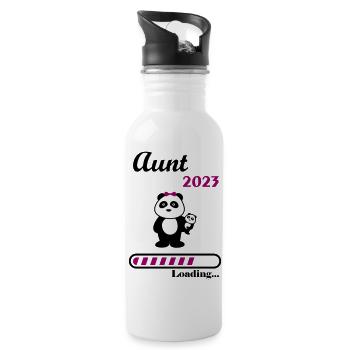 2023 Aunt, Tata im Jahr 2023, zukünftige Tante - Trinkflasche mit integriertem Trinkhalm - Weiß - Rechts
