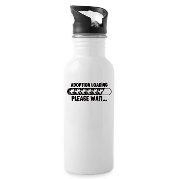 Funny Adoption Adoption Day Gifts - Water bottle with straw - white - Right