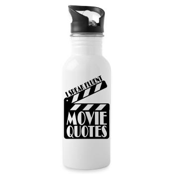 speak fluent movie quotes - Trinkflasche mit integriertem Trinkhalm - Weiß - Rechts