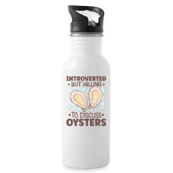 Oyster Lovers Funny Oyster Oyster Shucker - Water bottle with straw - white - Right