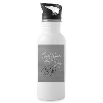 Qualitytime Dog - Trinkflasche mit integriertem Trinkhalm - Weiß - Rechts