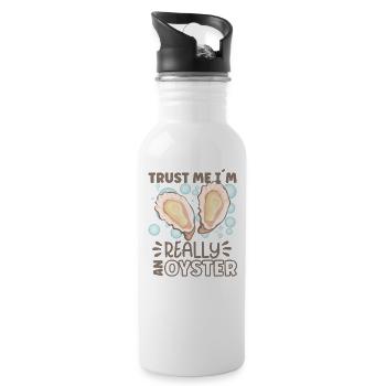 Oyster Lovers Funny Oyster Oyster Shucker - Water bottle with straw - white - Right