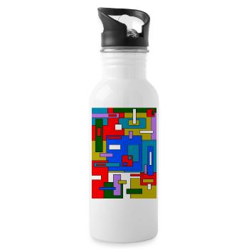 Abstract geometry - Water bottle with straw - white - Right