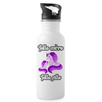 mère - fille amour /mother - daughter love - Gourde avec paille intégrée - blanc - Droite