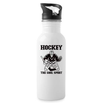 Eishockey-spieler Lustiger Eishockey-team-tormann - Trinkflasche mit integriertem Trinkhalm - Weiß - Rechts