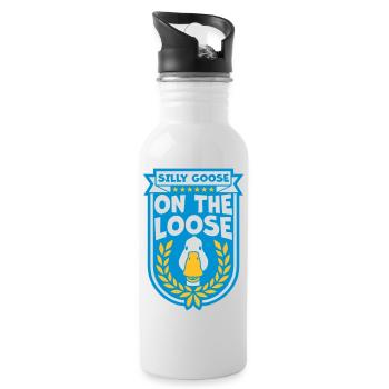 goose on the loose - Trinkflasche mit integriertem Trinkhalm - Weiß - Rechts