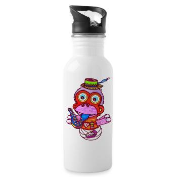 Baby Affe - Trinkflasche mit integriertem Trinkhalm - Weiß - Rechts