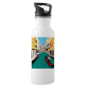Venice Italy - Water bottle with straw - white - Right