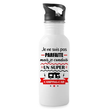 Pas parfaite camping car,camping-car - Gourde avec paille intégrée - blanc - Droite
