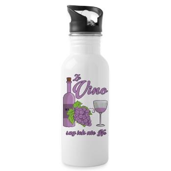 Wein Liebhaber - Trinkflasche mit integriertem Trinkhalm - Weiß - Rechts