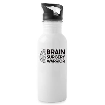 Brain Surgery Joke Brain Surgery Awareness Gift - Trinkflasche mit integriertem Trinkhalm - Weiß - Rechts