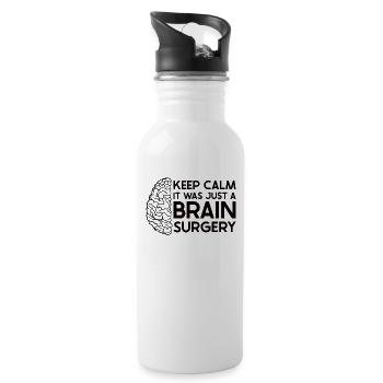 Brain Surgery Joke Brain Surgery Awareness Gift - Trinkflasche mit integriertem Trinkhalm - Weiß - Rechts