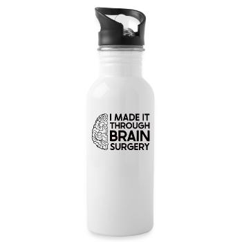 Brain Surgery Joke Brain Surgery Awareness Gift - Trinkflasche mit integriertem Trinkhalm - Weiß - Rechts