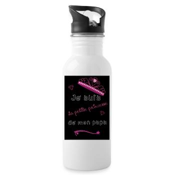 Je suis la petite princesse de mon papa - Gourde avec paille intégrée - blanc - Droite