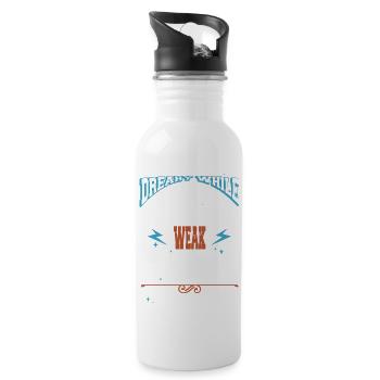 school joke comics typography - Trinkflasche mit integriertem Trinkhalm - Weiß - Rechts