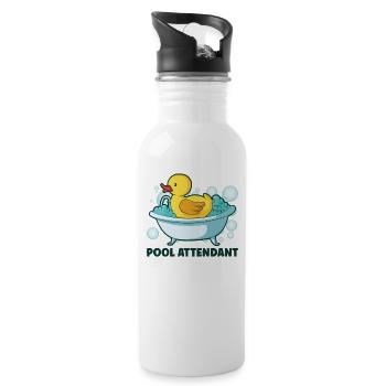 Rubber Duck Ducks Bird Hunt Duck lover Gift Idea - Water bottle with straw - white - Right