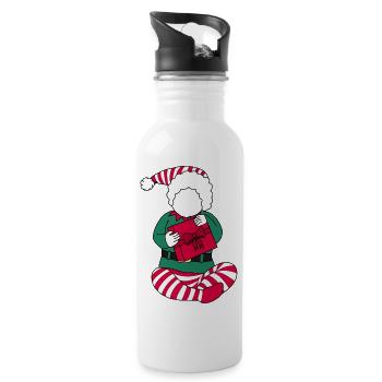 Baby Weihnachtselfe - Trinkflasche mit integriertem Trinkhalm - Weiß - Rechts