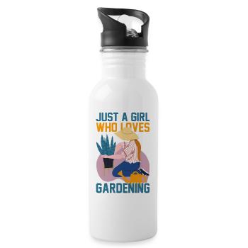 JUST A GIRL WHO LOVES GARDENING - Water bottle with straw - white - Right