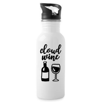 Cloud Wine Weinglas Weinflasche Weinliebhaber - Trinkflasche mit integriertem Trinkhalm - Weiß - Rechts