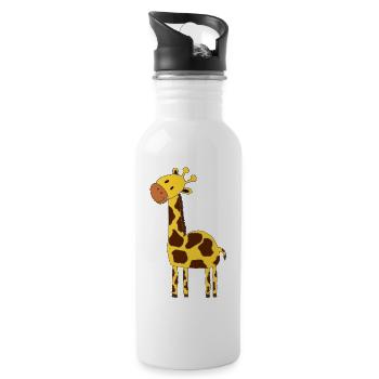 Girafe - Gourde avec paille intégrée - blanc - Droite