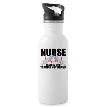 Nurse Nursing Clinic Paramedic - Water bottle with straw - white - Right