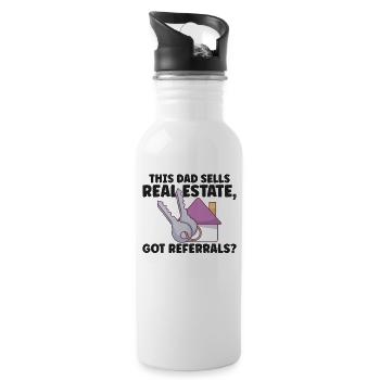 Real Estate Agent Realtor Home Closing Investor - Water bottle with straw - white - Right